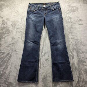 Silver Jeans Womens 31x33 Blue Tuesday Bootcut Stretch Denim Low Rise Distressed